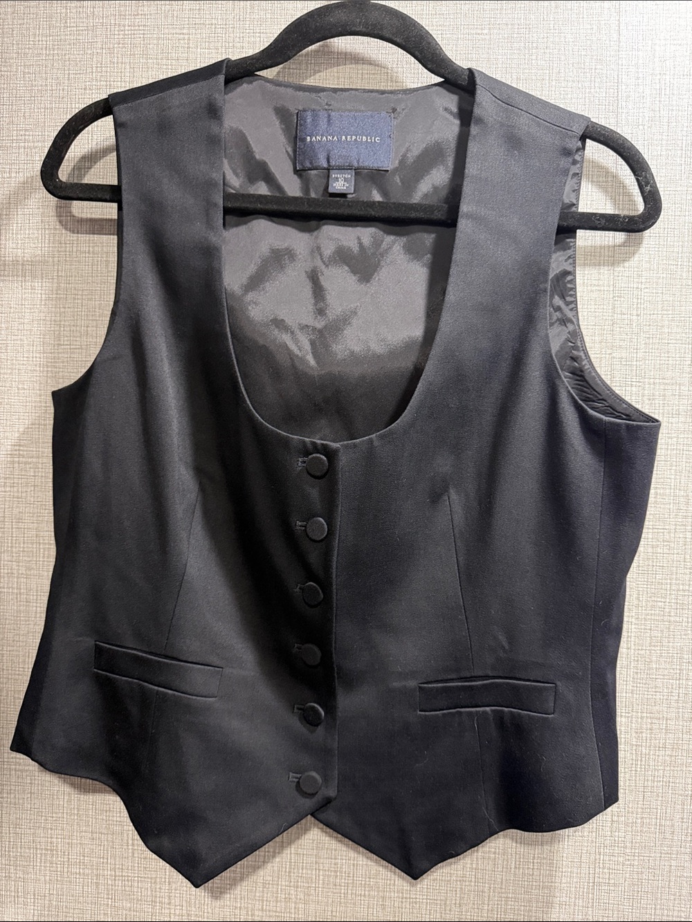 Vintage Banana Republic Black Vest Size 10